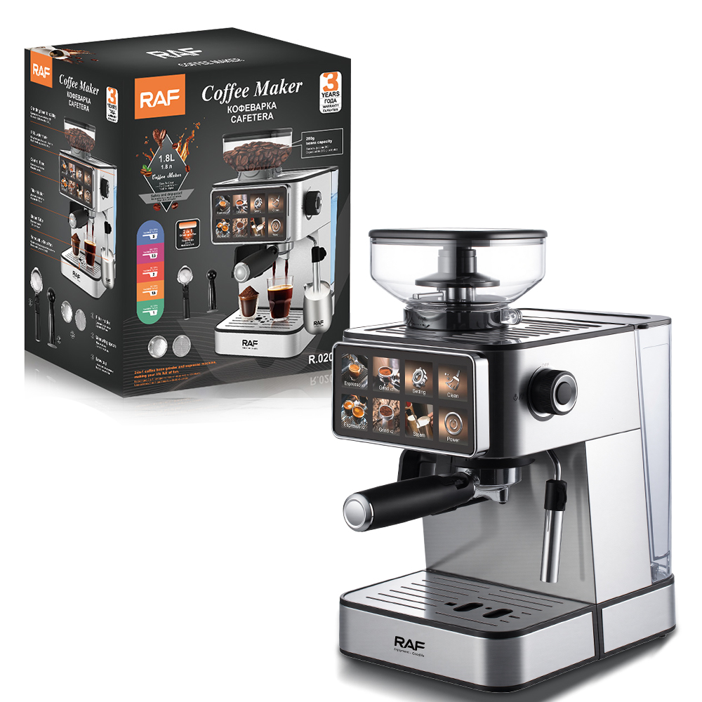 RAF R.0206 – 20 Bar Automatic Coffee Machine, 1.8L Tank, Low Noise